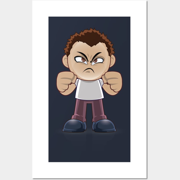 angry cute brown boy Wall Art by EDSERVICES